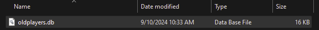 Rename the players.db file you moved to oldplayers.db