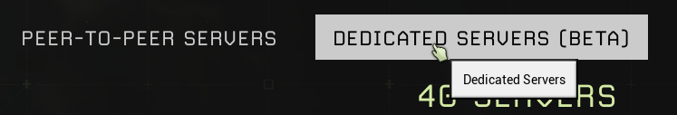 Change the selection to Dedicated Servers