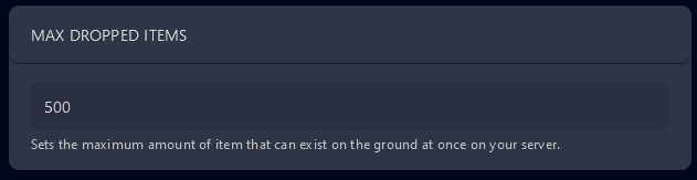 Look for Max Dropped Items and set it to less than 1000