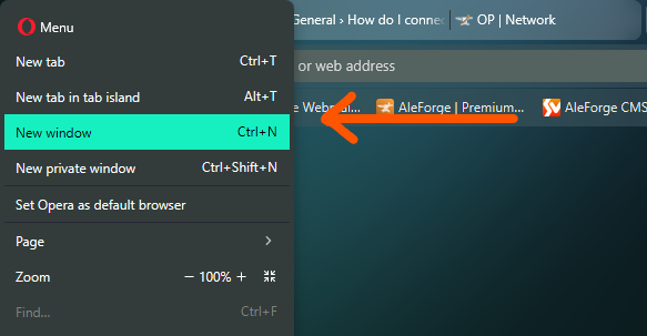 Opening a new Incognito Mode tab